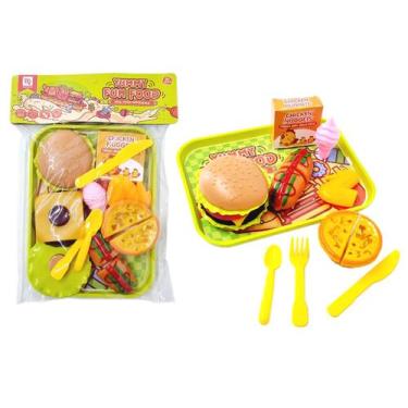 Imagem de Brinquedo Kit Comidinha Hamburger Com 18 Peças - DONGYE