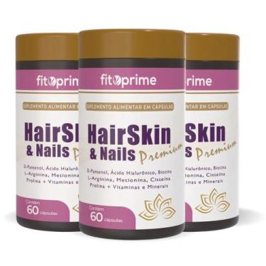 Imagem de Kit 3 Hair Skin e Nails Premium com Vitaminas e Minerais 60 cápsulas F