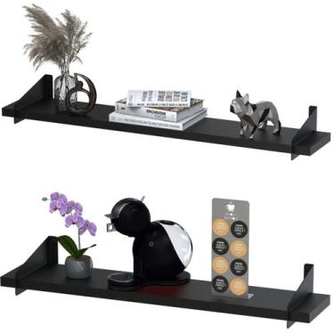 Imagem de 2 Prateleiras Suspensa Multiuso 60Cm Para Sala Quarto SF PP - ShopFort
