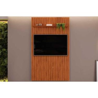 Imagem de Rack Bancada c/ Painel p/ TV até 55 Pol Pratic Ripado 1 Prateleira 143