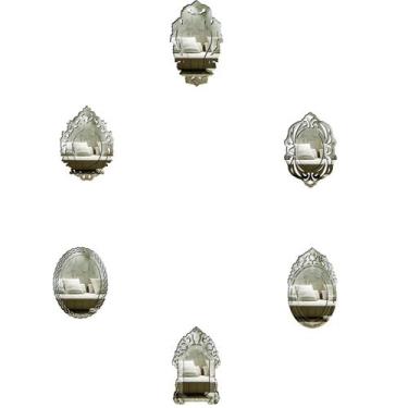 Imagem de Kit Espelhos Decorativos venezianos  Pegui Veneza 6 peças - CREATUS, p