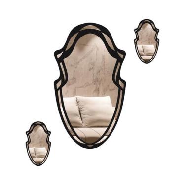 Imagem de Espelho Corpo Inteiro Decorativo Genova 64x130 - CREATUS, PRETO