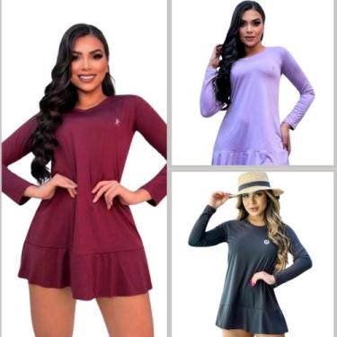Imagem de Kit 3 Saídas de Praia Vestido feminino proteção solar UV 50+ FPS - For
