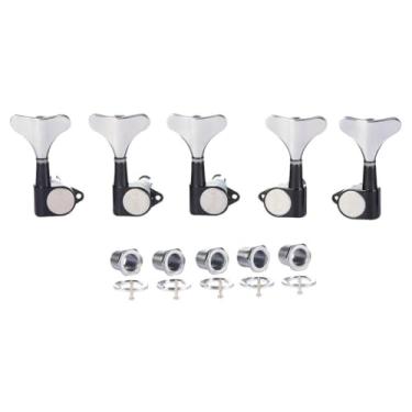 Imagem de KAISH 5 cordas 3R2L 18:1 afinadores de baixo selados para baixo afinador de guitarra para baixo Ibanez/Yamaha estilo acústico/baixo elétrico preto com cromo