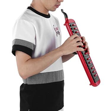 Imagem de Melodica de 32 Teclas, Instrumento Musical de Com Design Ergonômico e Teclado Embutido para Iniciantes e Amantes da Melodica (Vermelho)