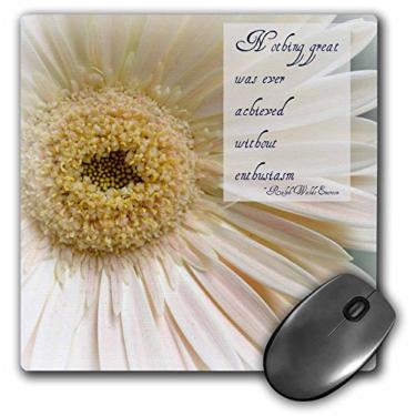 Imagem de 3dRose Mouse pad LLC 20,3 x 20,3 x 0,63 cm, flores com citação inspiradora Gerbera rosa (mp_31448_1)