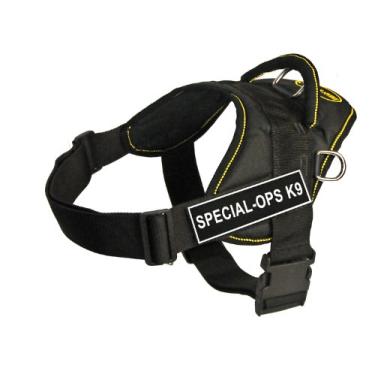 Imagem de Dean & Tyler Arnês para animais de estimação Fun Works 71 a 86 cm, médio, Special-Ops K9, preto com acabamento amarelo
