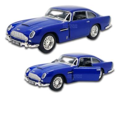 Imagem de Miniatura de carro Aston Martin DB5 Escala 1/38 em Metal, abertura de portas, em metal, com fricção, carrinho de ferro colecionável 12 CM de comprimento (Azul)