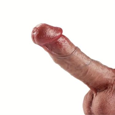Imagem de Dildo realista de 22 cm, brinquedos sexuais para mulheres, pele macia texturizada, pênis grosso, vibrador realista para sexo no ponto G e brincadeiras anais, vibrador de silicone de carne com ventosa (Carne)
