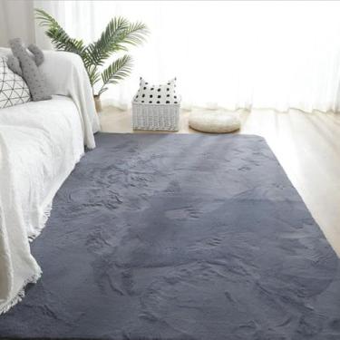 Imagem de Decoração moderna para casa, carpete artificial, sala de estar, macio, fofo, pelúcia, tapete, quarto infantil, carpete, cinza, 60x180cm, 23,6x70 pol.