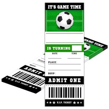 Imagem de heiyihe 20 cartões de convite de ingressos de jogo de futebol - Convite de aniversário de futebol com envelopes para adolescentes crianças adultos - cartões de aniversário esportivos - lembrancinhas e