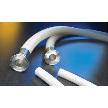 Imagem de Saint-Gobain AHJ001722 Tygon 3370 I.B. Tubo de mangueira de silicone reforçado com trança, 1,5 cm ID, 2,489 cm OD, 1,520 cm de comprimento