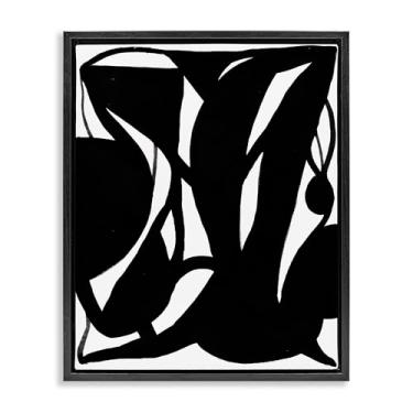 Imagem de Stupell Industries Tela flutuante emoldurada de tinta em espiral preta design de arte de parede por Bea Dina, moldura flutuante preta, 25 x 31