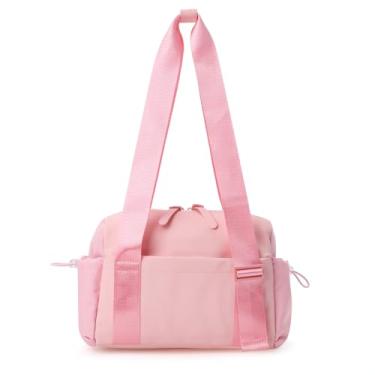Imagem de Didida Pequena bolsa de ginástica para mulheres e meninas, mini bolsa de ginástica à prova d'água com compartimento molhado, bolsa pequena para treino, esportes, viagens, fim de semana, rosa