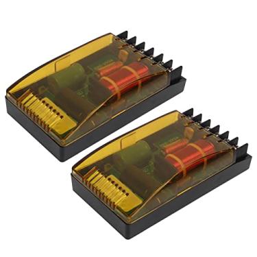 Imagem de evhooe 2 peças de divisor de frequência, alto-falante bidirecional, módulo de filtro audiocrossover, filtro audiocrossover, peças do de som de carro 12 V 120 W