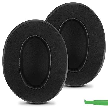 Imagem de Protetores de ouvido Geekria Comfort Mashup para ATH-M50, Bose QC25/QC35, Sony MDR 7506, Turtle Beach e outros fones de ouvido de tamanho grande ou médio para fones de ouvido/almofadas de ouvido/orelha (Veludo preto/Proteína PU)