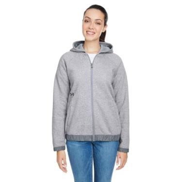 Imagem de Under Armour Women's Hustle Fleece Full Zip Hoodie (Small, True Gray Heather)