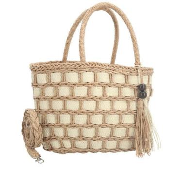 Imagem de Bolsa de Palha Meire  Praia Bauarte, Bege