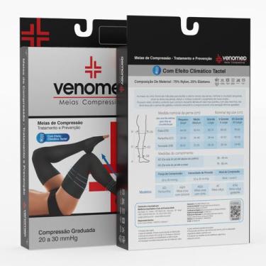 Imagem de MEIAS COMPRESSÃO 20 a 30MMHG ABERTA 7/8 VENOMED TROMB2300, PRETO