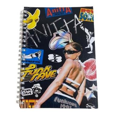 Imagem de Caderno Artista Anitta Wire-o Capa Dura Universitário De Fã 1Mt - Serv