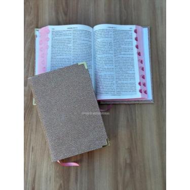 Imagem de Biblia Glitter cor Champanhe cp dura acolchoada com cantoneira - RC - 