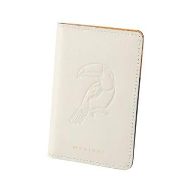 Imagem de Carteira de Couro Mariart Flora, Branco tucano