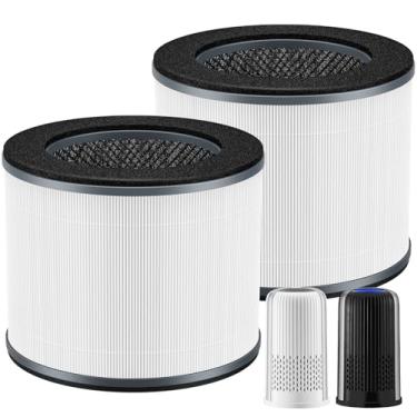 Imagem de Filtro de substituição AP-T10FL para purificador de ar HoMedics AP-T10-BK e AP-T10-WT Purifie-r, filtro H13 True HEPA AP-T10 de 360 graus, pacote com 2