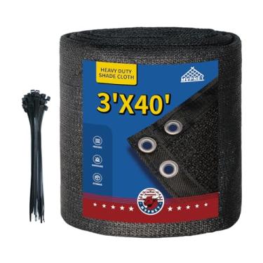 Imagem de 90% pano de sombra de jardim, lona de malha resistente de 9,5 x 101 m com ilhós, tela de cerca de privacidade de jardim, dossel de sombra para pátio, persianas externas para quintal, preto