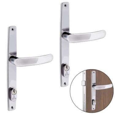 Imagem de Fechadura Para Porta Externa Perfil Estretiro Aço Inox Polido Cromado | Aliança | 02 Un