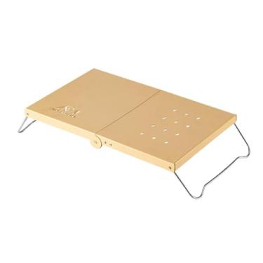 Imagem de menolana Mini Acessórios para móveis de mesa de acampamento Tabela lateral portátil dobrável para caminhada de praia Picnic Fishing Outdoor, Cáqui
