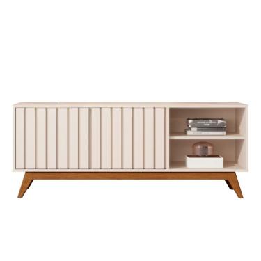 Imagem de Rack Bancada Açai 1.4 Pé Madeira Maciça Off White JB Bechara