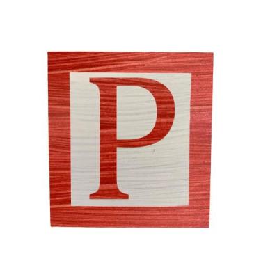 Imagem de Cubo Branco Letra Vermelha com Aplique Festa Chá de Bebê Decoração 8x8