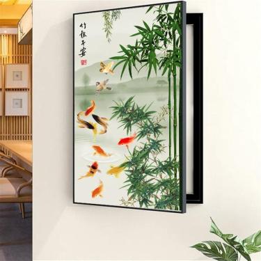 Imagem de Decoração de caixa de medidor elétrico ocultar pinturas capa interna tampa de medidor elétrico caixa de cobertura de medidor casa decorativa caixa de interruptor criativa moderna decorativa,