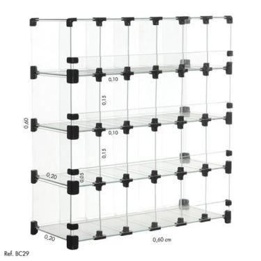 Imagem de Baleiro Comercial Modulado em Vidro - 0,60 x 0,60 x 0,20 - Balcãonet, 