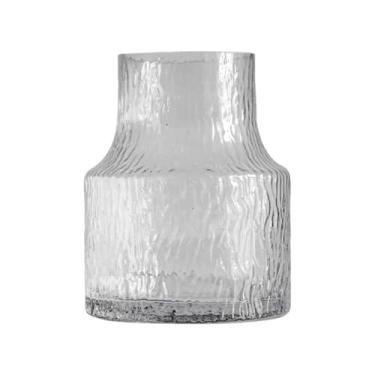 Imagem de Vaso de vidro transparente hidropônico vaso de flores listrado ondulado vaso de flores adorno vaso de vidro decorativo vaso de casamento vaso retrô para casa vaso de flores para casamento