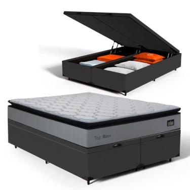 Imagem de Cama Box Baú com Colchão de Espuma D33 Pillow Top Maxx (Preto, Queen)