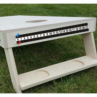 Imagem de New valley warbler Cornhole Game Placa de pontuação durável de aço de metal duro com marcadores magnéticos para placas Cornhole, fácil de instalar, 43,9 cm C x 5 cm L (um placar)