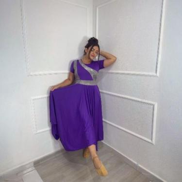 Imagem de Vestido de Dança Coreografia Prata Moda Evangélica Feminina - Miss Flo