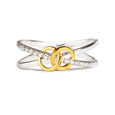 Imagem de Story Jewellery Anéis para mãe e filha, mãe e filha ligada ao amor para sempre, anéis de compromisso de prata esterlina para mulheres, mãe filha, amigos, aniversário, Natal, presentes de dia dos namorados, 10, Pedra preciosa, Zircônia cúbica