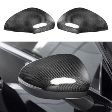 Imagem de FINMOKAL Tampas de espelho retrovisor lateral de fibra de carbono real compatíveis com Benz A Class W177 C118 A200 CLA 2019-2022