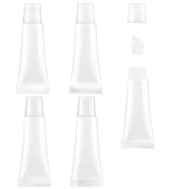 Imagem de KEAIYYJ - Tubos Vazios De Brilho Labial, Bálsamo, Recipientes De Pasta De Dente De Viagem, Frascos Pequenos Recarregáveis, 10 Ml, Pacote Com 5 Unidades