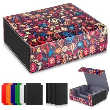 Imagem de ULTRGEE Caixa de baralho Mystic Enchanted Realm – Comporta mais de 1800 cartas, 10 divisórias, resistente à água, selo magnético – MTG/TCG/YGO/PTCG/Cartões esportivos