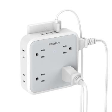 Imagem de Divisor de Tomada TESSAN com 4 Portas USB - Carregador de Parede