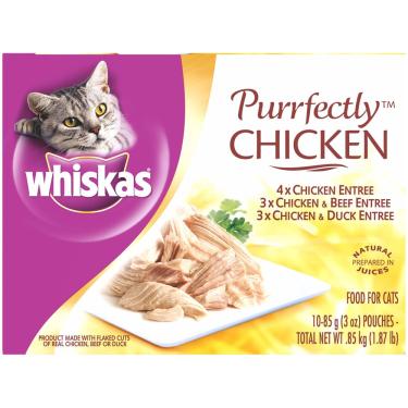 Imagem de Comida úmida para gatos combina perfeitamente a variedade de frango 90g x40