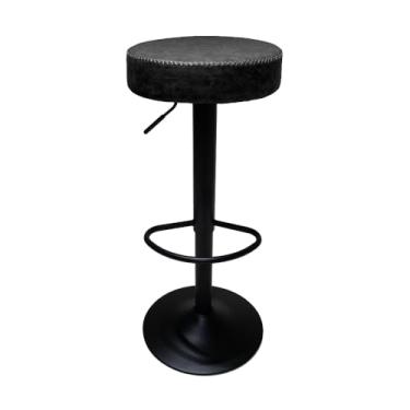 Imagem de Banqueta de Cozinha Alta para Ilha Bar Bancada Gourmet Giratória Viena Preta