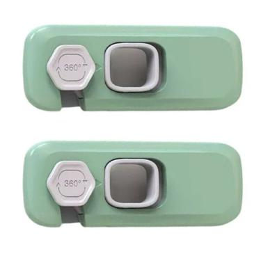 Imagem de Fechadura Trava de Segurança Porta Geladeira Kit 2 unidades Armario Gaveta Janela Criança Bebe Infantil Proteçao Resistente