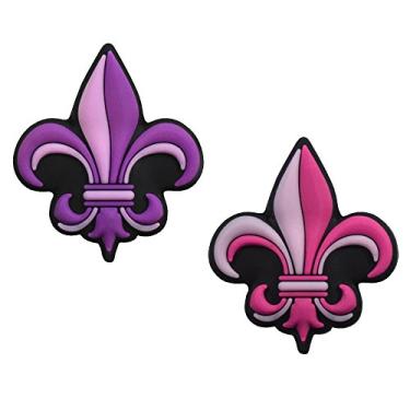 Imagem de Raquete de tênis Fleur de Lis dupla face, roxo e rosa, amortecedor de vibração, acessórios de tênis para meninas, pacote com 2