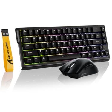 Imagem de Combo Teclado para jogos ATTACK SHARK X68 HE e mouse R1, teclado magnético de 8 KHz, 16,8 M RGB, atuação personalizada, mouse ultraleve de 55 g com conectividade de 18.000 DPI e três modos para