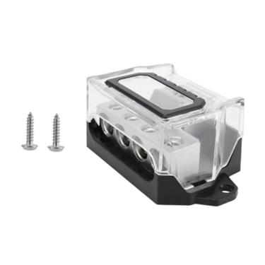 Imagem de AsrMyjcx Bloqueio de energia genérica compacto Acessório de distribuidor de aterramento de energia para o amplificador de carro Carro automático de barco, 1 a 4, 4.6cmx8.1cmx3.3cm