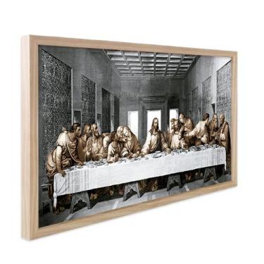 Imagem de Quadro Decorativo Religiosos Santa Ceia Jesus Fé Sagrada Família com M